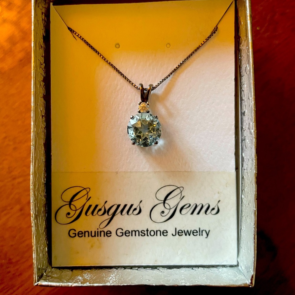 Sky Blue Topaz Sterling Silver Necklace 9mm 3.40 ct